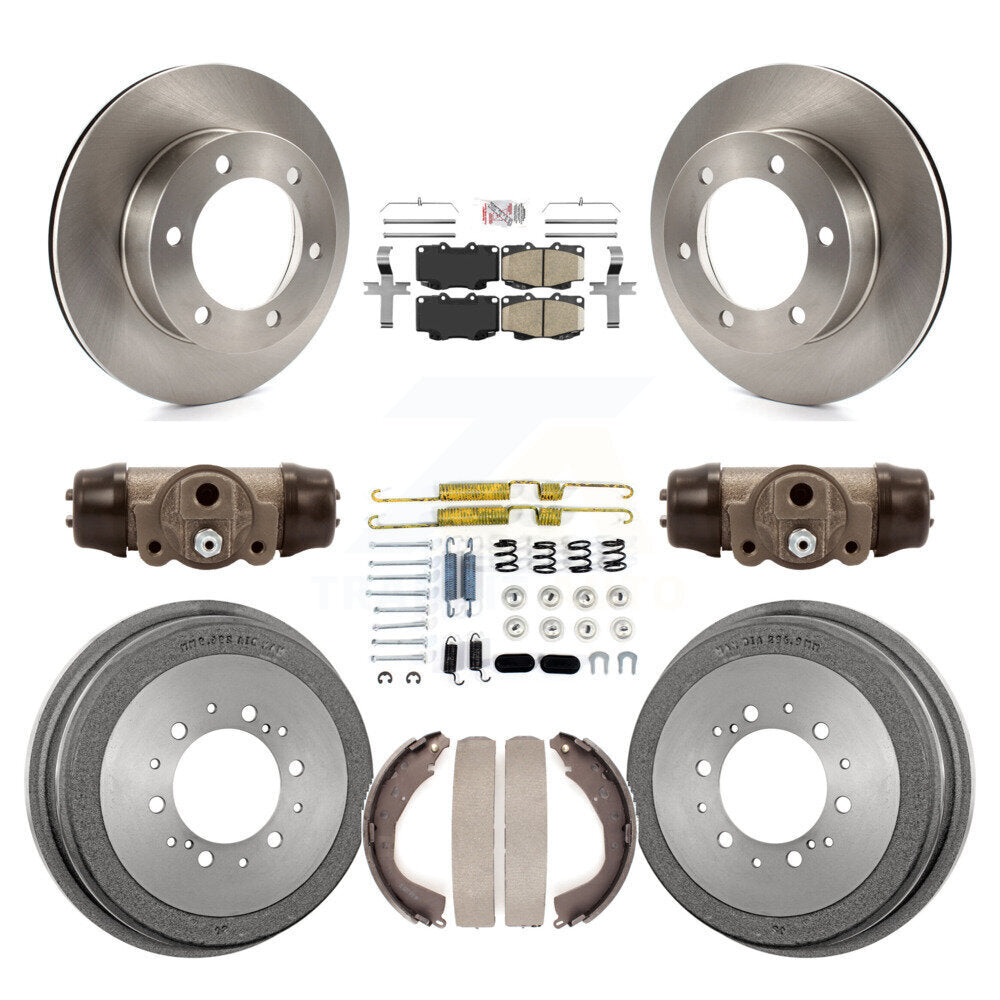 Front Rear Disc Brake Rotors Ceramic Pads And Drum Kit (9Pc) For Toyota Tacoma K8A-105557