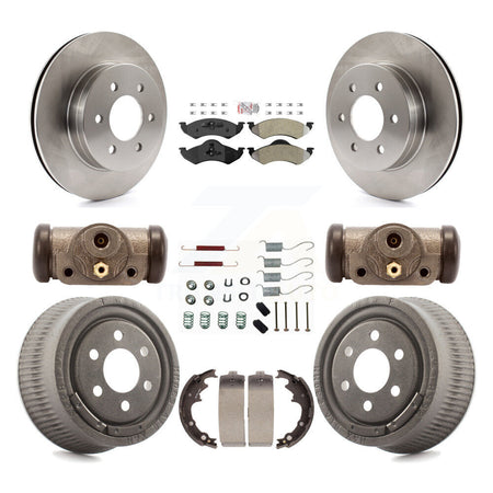Front Rear Disc Brake Rotors Semi-Metallic Pads And Drum Kit (9Pc) For Dodge Dakota K8A-105559