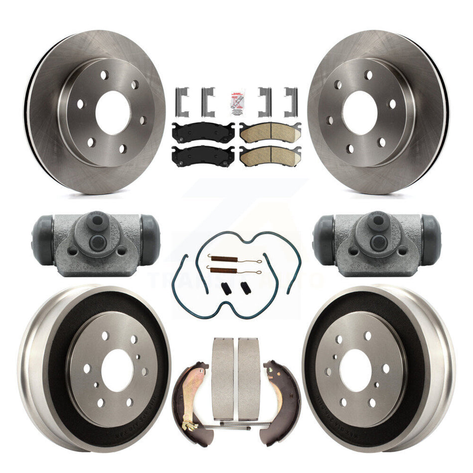 Front Rear Brake Rotor Ceramic Pad Drum Kit (9Pc) For Chevrolet Silverado 1500 GMC Sierra K8A-105568