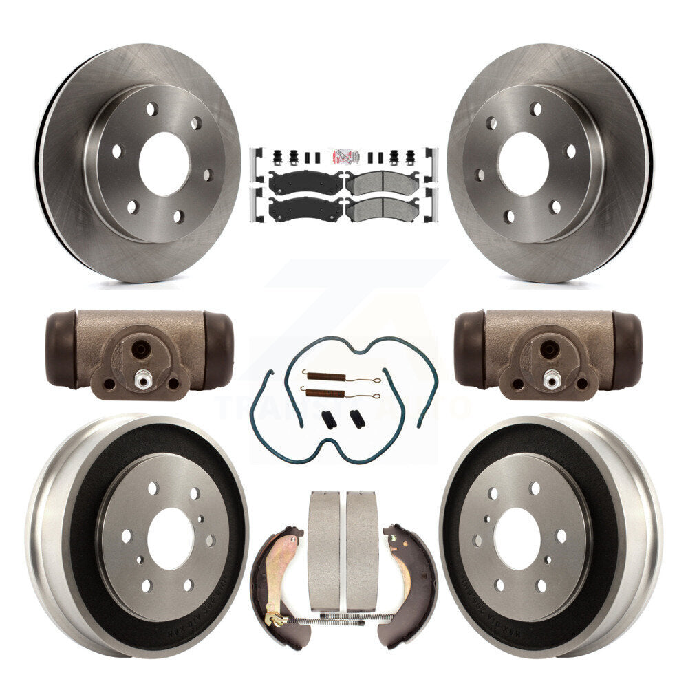 Front Rear Brake Rotors Semi-Metallic Pad Drum Kit (9Pc) For Chevrolet Silverado 1500 GMC K8A-105569