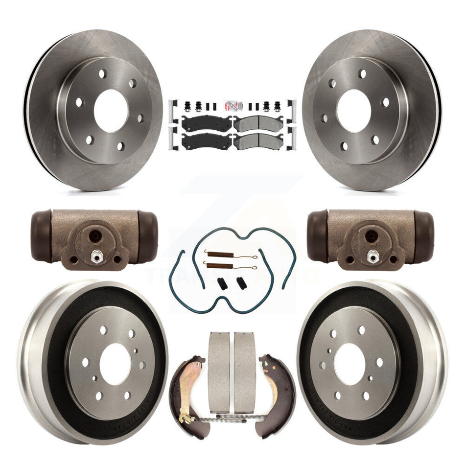 Front Rear Brake Rotors Semi-Metallic Pad Drum Kit (9Pc) For Chevrolet Silverado 1500 GMC K8A-105569