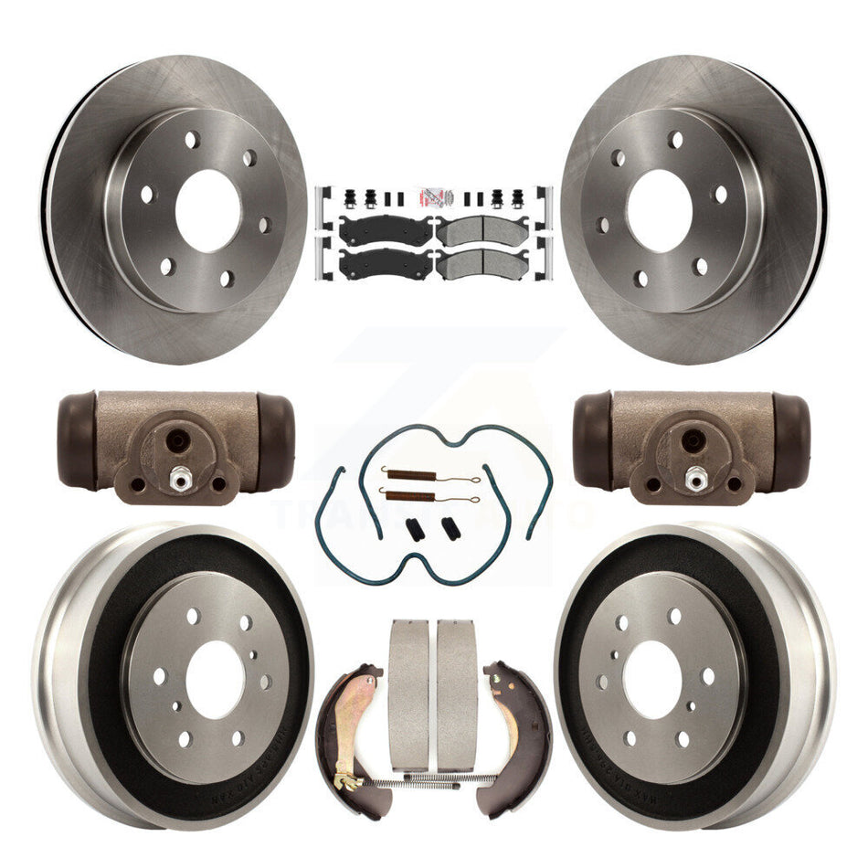 Front Rear Brake Rotors Semi-Metallic Pad Drum Kit (9Pc) For Chevrolet Silverado 1500 GMC K8A-105569
