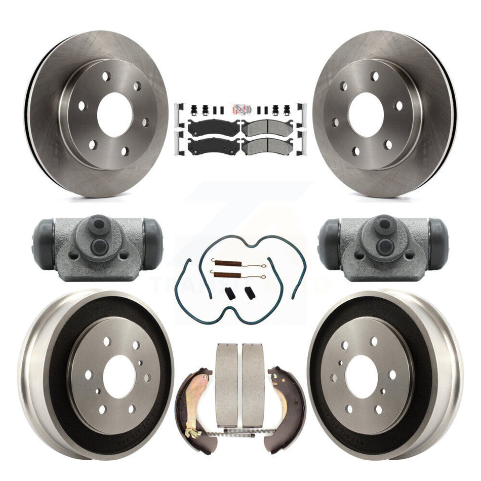 Front Rear Brake Rotors Semi-Metallic Pad Drum Kit (9Pc) For Chevrolet Silverado 1500 GMC K8A-105570