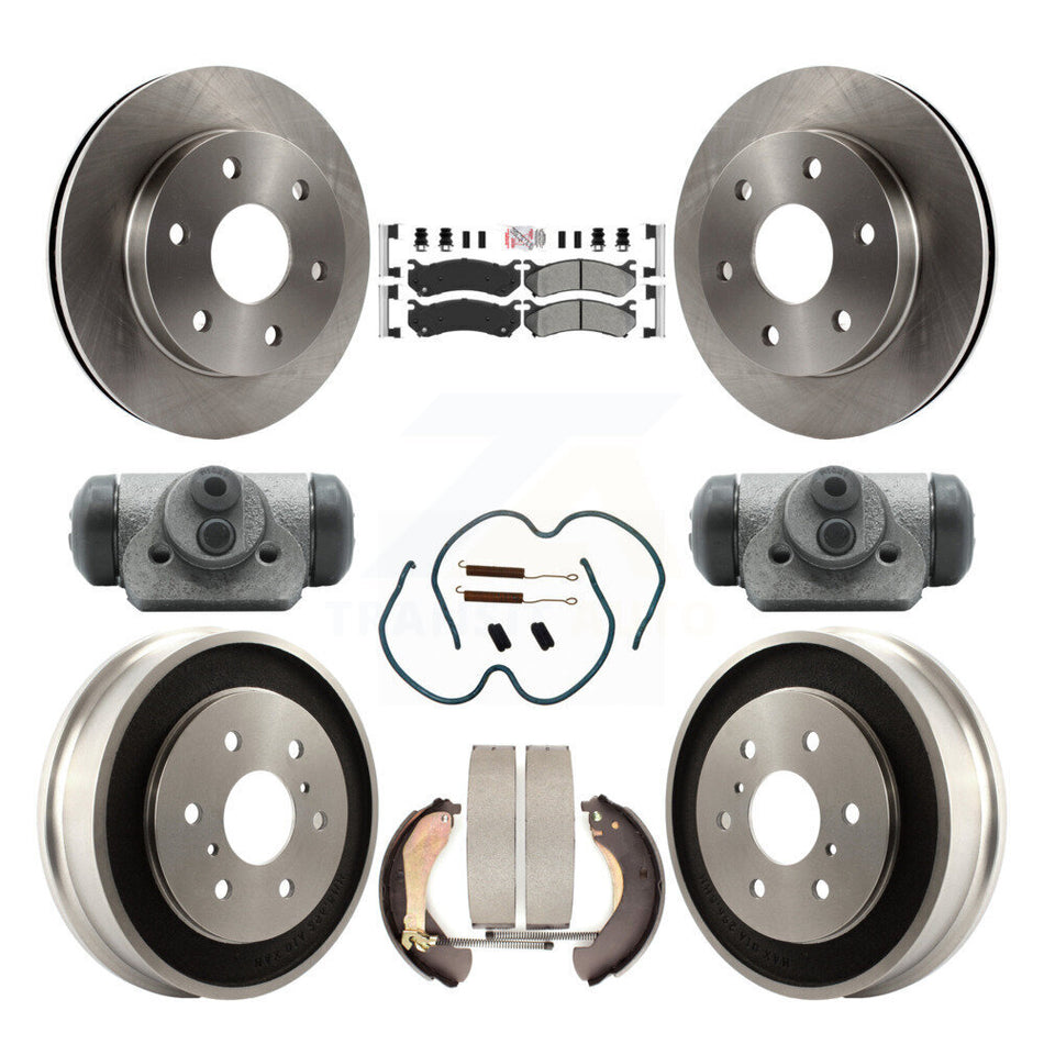 Front Rear Brake Rotors Semi-Metallic Pad Drum Kit (9Pc) For Chevrolet Silverado 1500 GMC K8A-105570