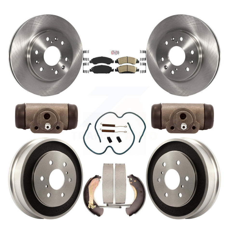 Front Rear Brake Rotor Ceramic Pad Drum Kit (9Pc) For Chevrolet Silverado 1500 GMC Sierra K8A-105577