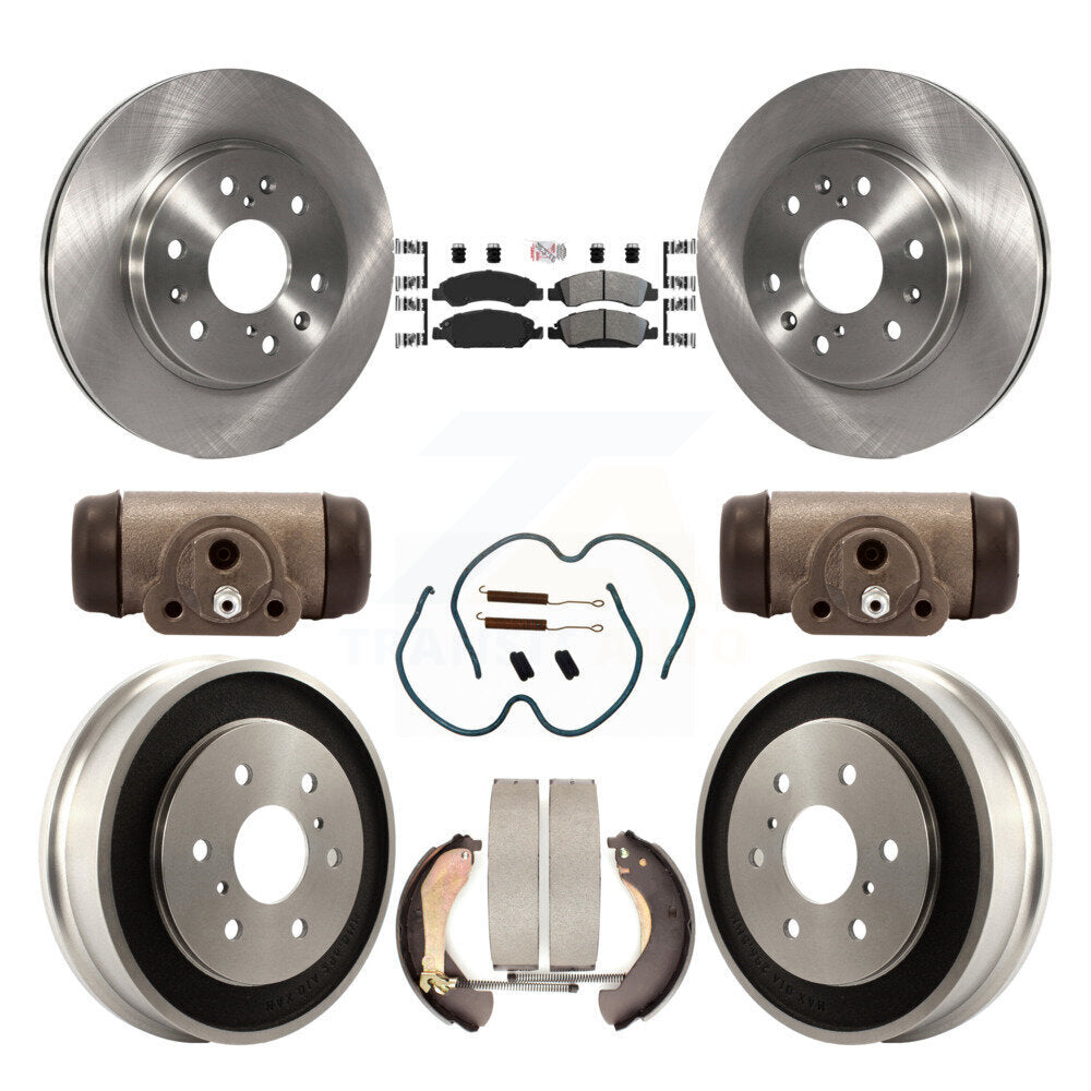 Front Rear Brake Rotors Semi-Metallic Pad Drum Kit (9Pc) For Chevrolet Silverado 1500 GMC K8A-105579
