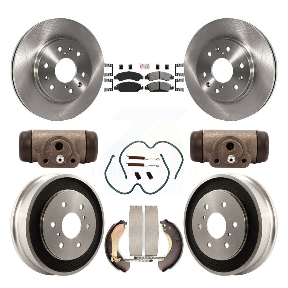 Front Rear Brake Rotors Semi-Metallic Pad Drum Kit (9Pc) For Chevrolet Silverado 1500 GMC K8A-105579