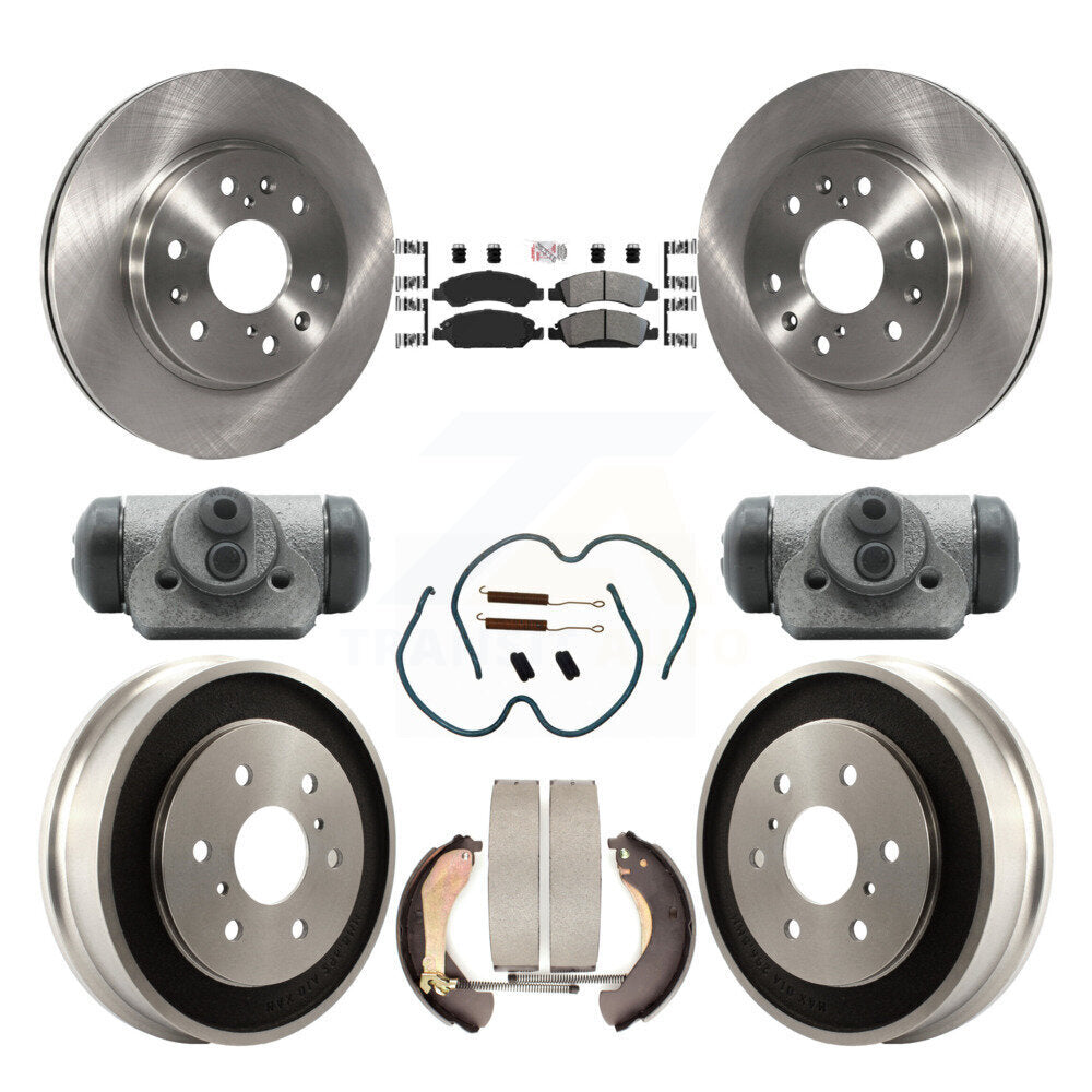 Front Rear Brake Rotors Semi-Metallic Pad Drum Kit (9Pc) For Chevrolet Silverado 1500 GMC K8A-105580