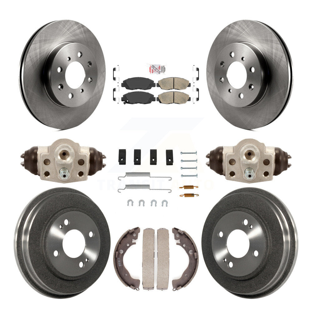 Front Rear Disc Brake Rotors Ceramic Pads And Drum Kit (9Pc) For Honda Insight K8A-105582