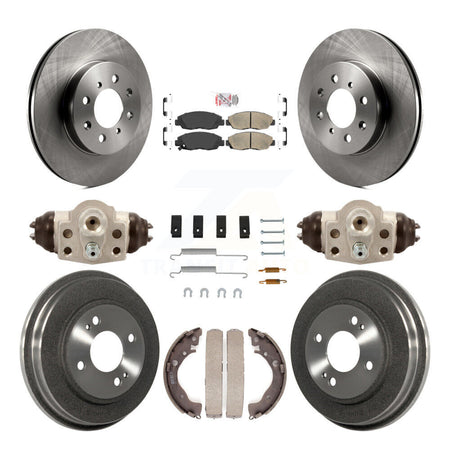 Front Rear Disc Brake Rotors Ceramic Pads And Drum Kit (9Pc) For Honda Insight K8A-105582