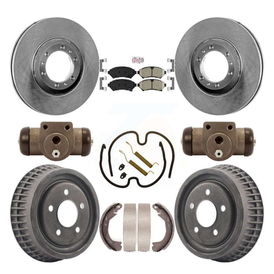 Front Rear Brake Rotor Ceramic Pad & Drum Kit (9Pc) For Pontiac Montana Chevrolet Venture K8A-105591