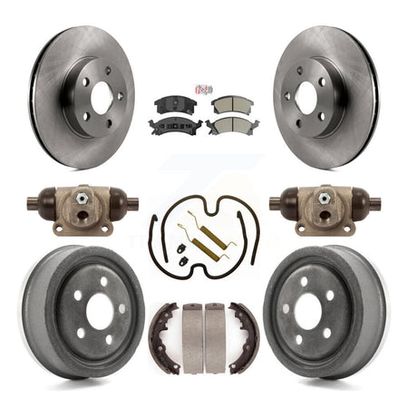 Front Rear Disc Brake Rotors Semi-Metallic Pads And Drum Kit (9Pc) For Pontiac Sunfire K8A-105597