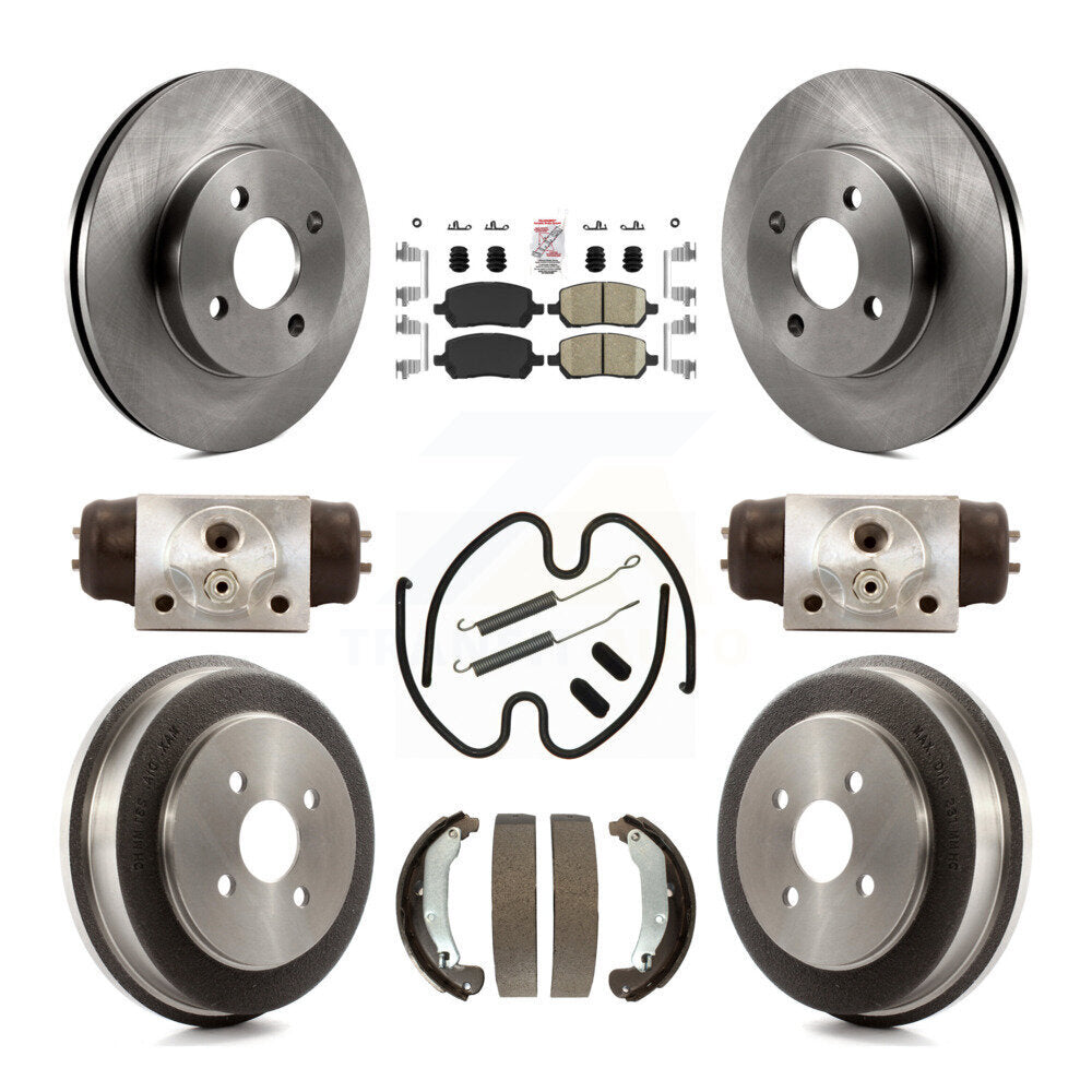 Front Rear Brake Rotor Ceramic Pad And Drum Kit (9Pc) For 2003 Saturn Ion To VIN 3Z100143 K8A-105599