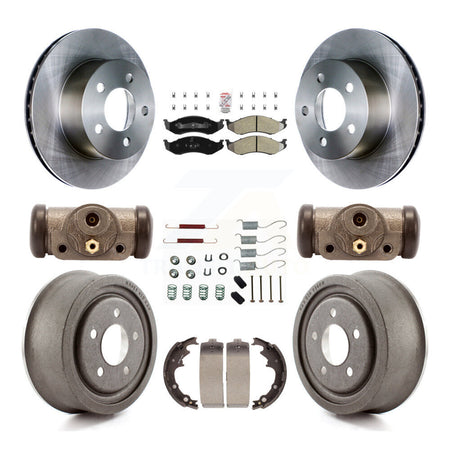 Front Rear Disc Brake Rotor Semi-Metallic Pad & Drum Kit (9Pc) For Jeep Wrangler Cherokee K8A-105604