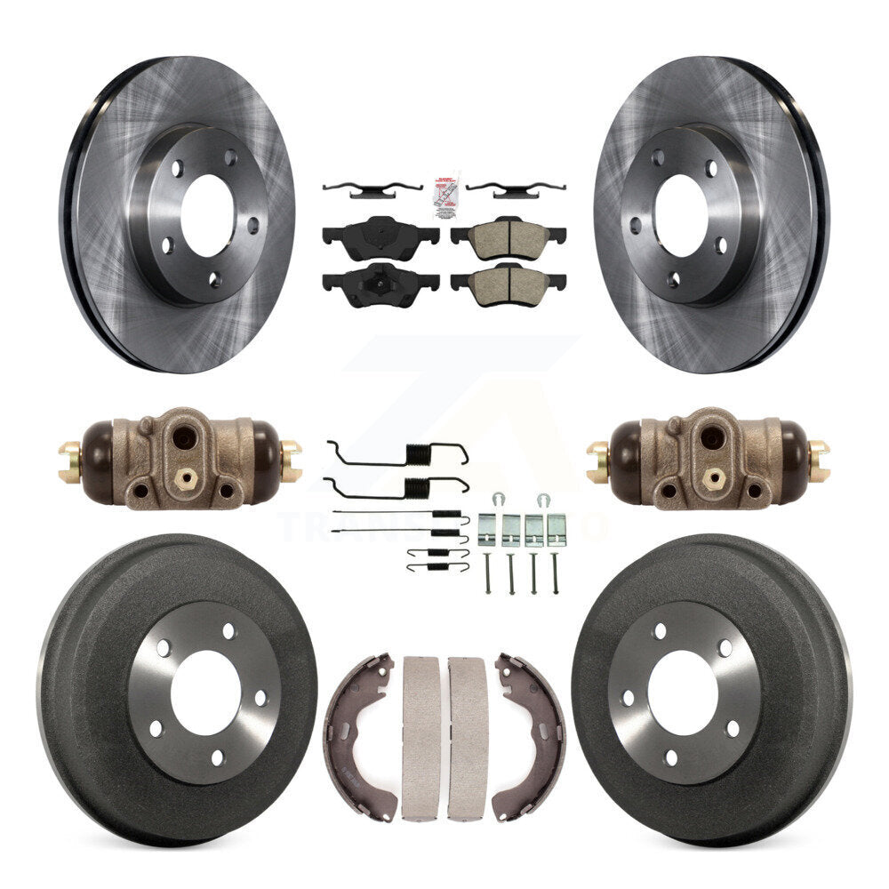 Front Rear Disc Brake Rotors Semi-Metallic Pads And Drum Kit (9Pc) For Mercury Mariner K8A-105605