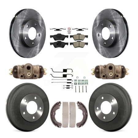 Front Rear Disc Brake Rotors Semi-Metallic Pads And Drum Kit (9Pc) For Mercury Mariner K8A-105605