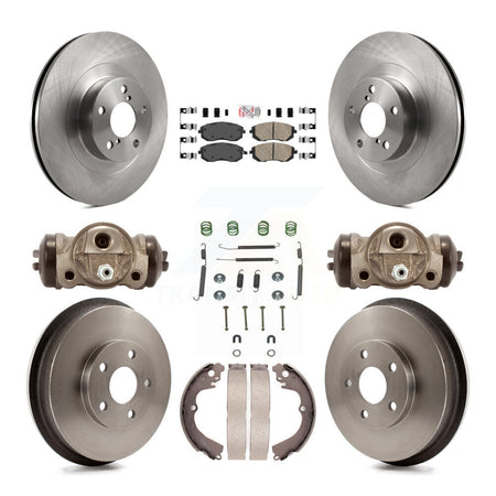 Front Rear Disc Brake Rotors Ceramic Pads And Drum Kit (9Pc) For Subaru Forester Impreza K8A-105609