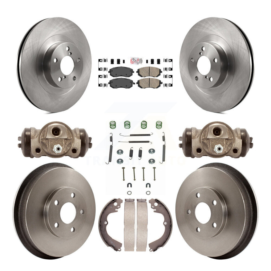 Front Rear Disc Brake Rotors Ceramic Pads And Drum Kit (9Pc) For Subaru Forester Impreza K8A-105609