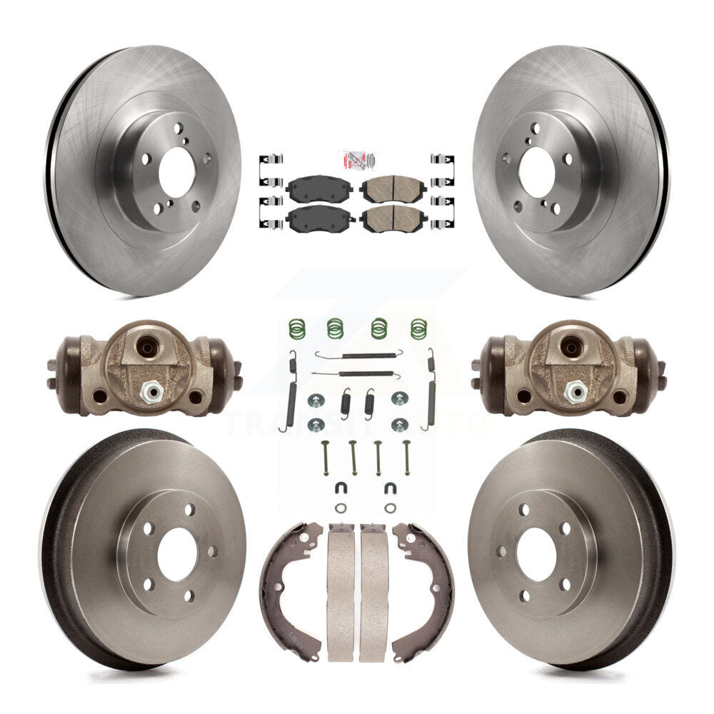 Front Rear Disc Brake Rotors Ceramic Pads And Drum Kit (9Pc) For Subaru Forester Impreza K8A-105610