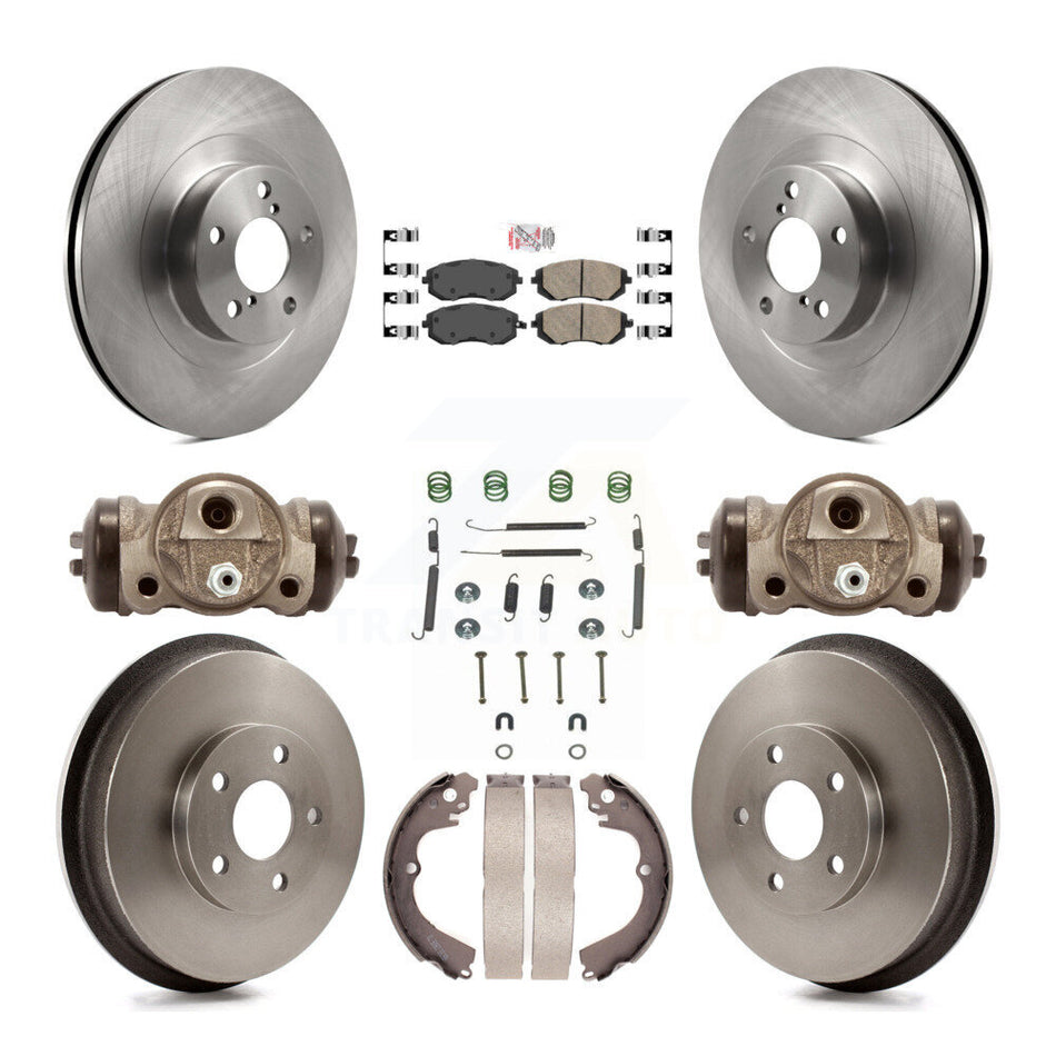 Front Rear Disc Brake Rotors Ceramic Pads And Drum Kit (9Pc) For Subaru Forester Impreza K8A-105610