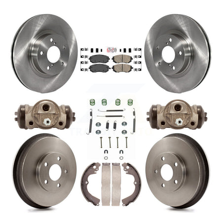 Front Rear Brake Rotors Ceramic Pad Drum Kit (9Pc) For 02-03 Subaru Impreza Outback RS TS K8A-105613