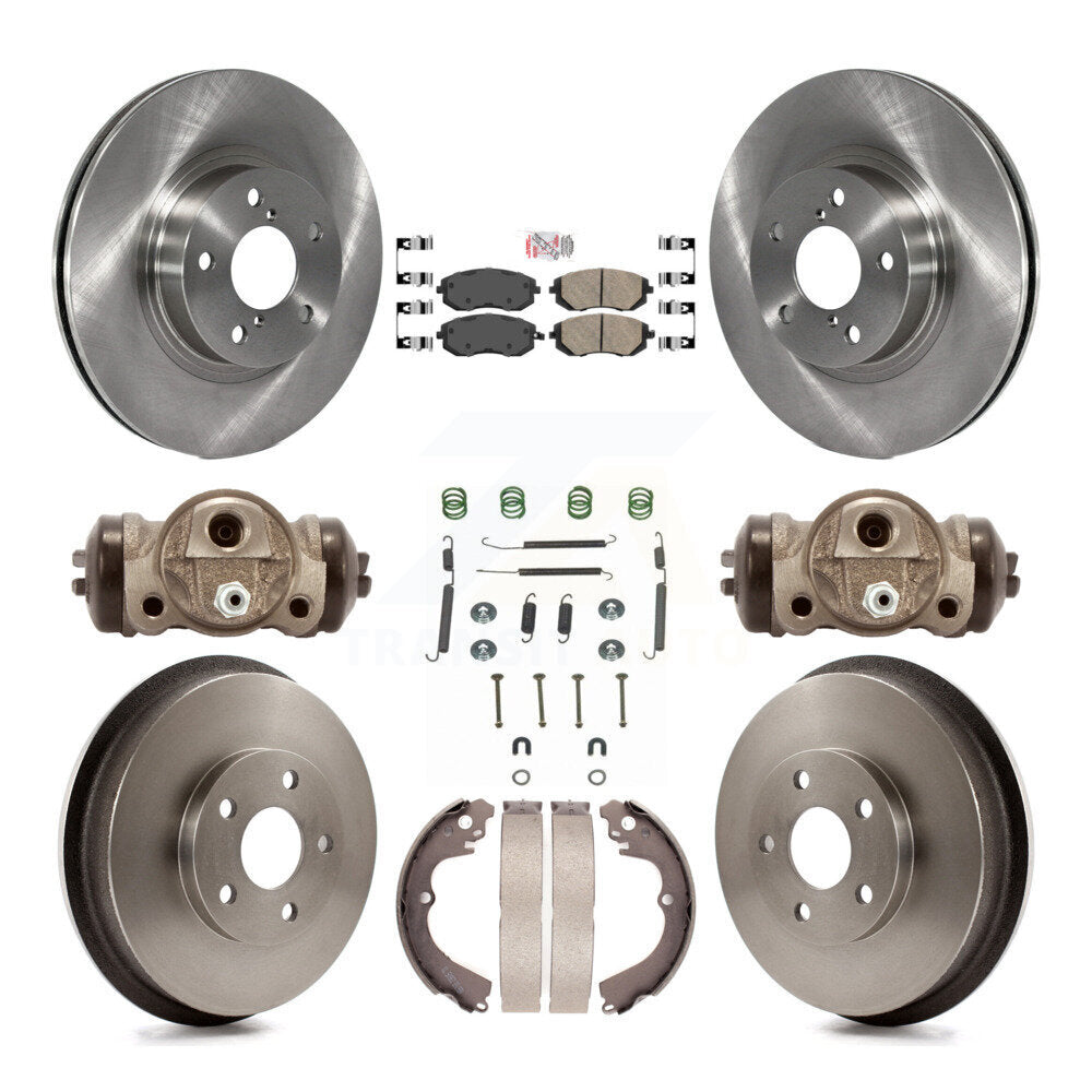 Front Rear Brake Rotors Ceramic Pad Drum Kit (9Pc) For 02-03 Subaru Impreza Outback RS TS K8A-105614