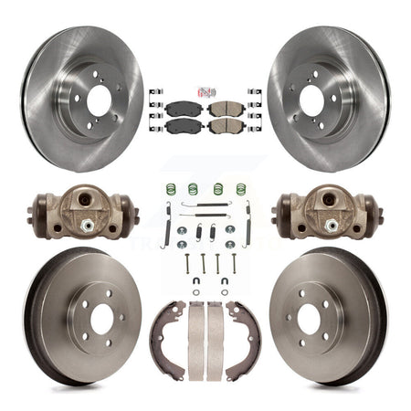 Front Rear Brake Rotors Ceramic Pad Drum Kit (9Pc) For 02-03 Subaru Impreza Outback RS TS K8A-105614