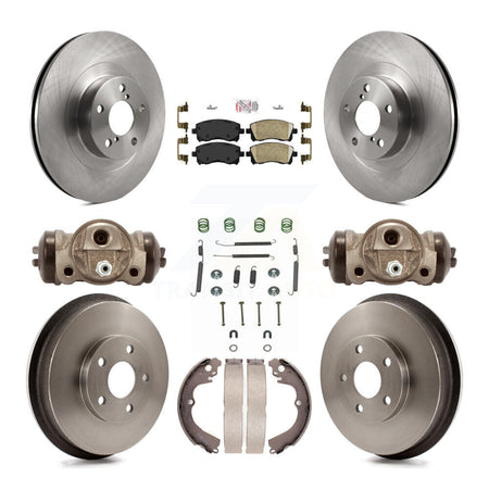 Front Rear Disc Brake Rotors Ceramic Pads And Drum Kit (9Pc) For Subaru Impreza WRX K8A-105615