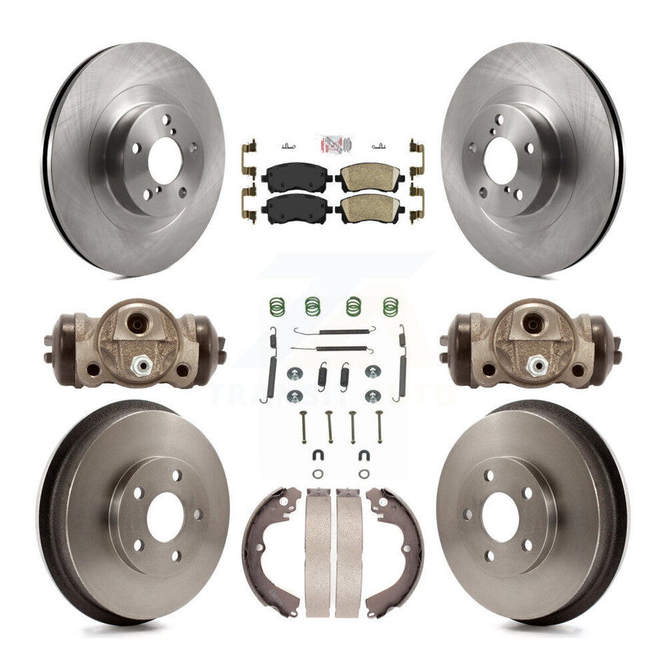 Front Rear Disc Brake Rotors Ceramic Pads And Drum Kit (9Pc) For Subaru Impreza WRX K8A-105615