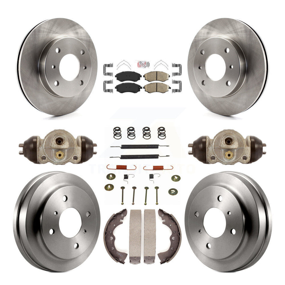 Front Rear Disc Brake Rotor Ceramic Pad & Drum Kit (9Pc) For 2003-2006 Nissan Sentra 1.8L K8A-105617