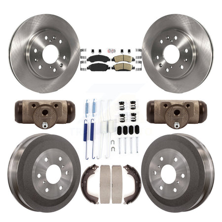 Front Rear Brake Rotor Ceramic Pad Drum Kit (9Pc) For GMC Sierra 1500 Chevrolet Silverado K8A-105621