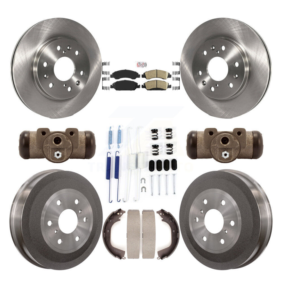 Front Rear Brake Rotor Ceramic Pad Drum Kit (9Pc) For GMC Sierra 1500 Chevrolet Silverado K8A-105622