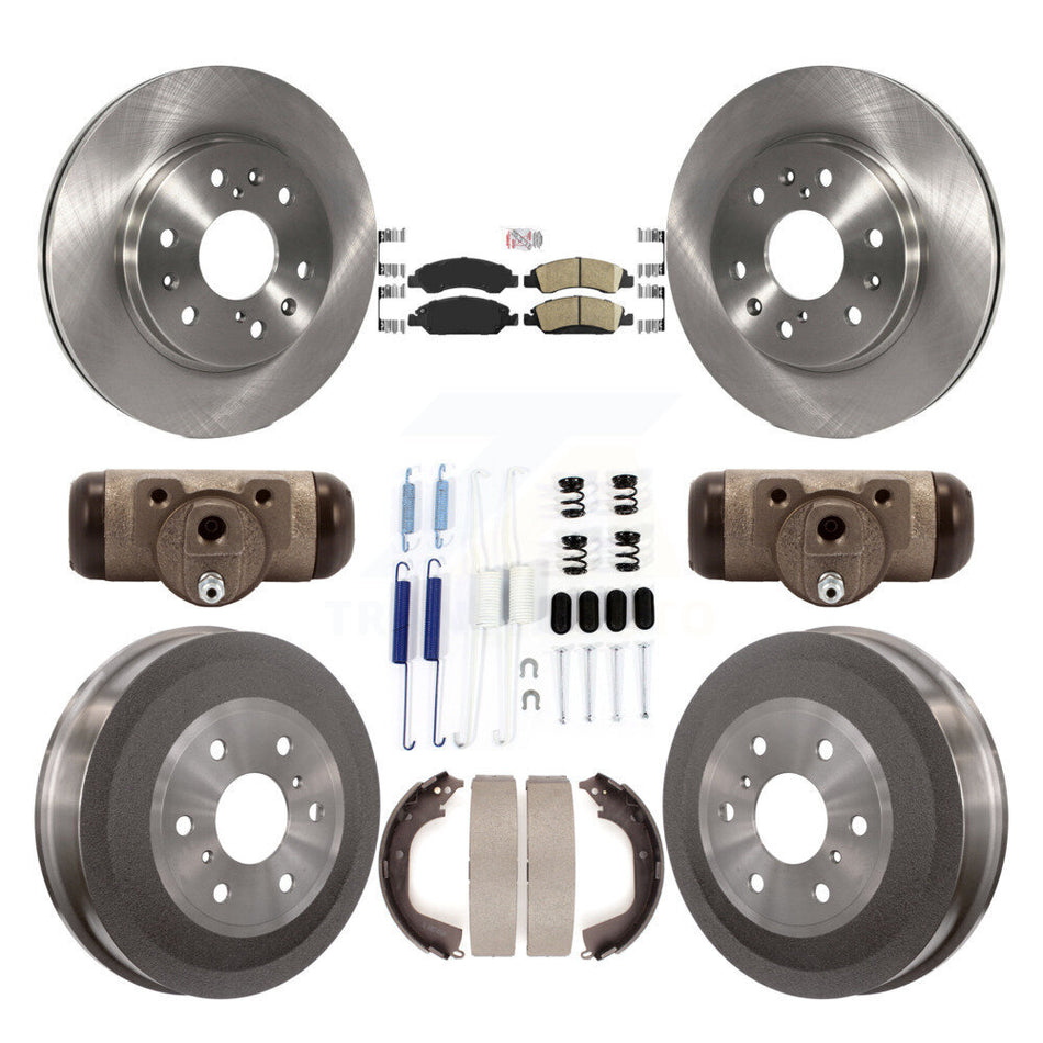 Front Rear Brake Rotor Ceramic Pad Drum Kit (9Pc) For GMC Sierra 1500 Chevrolet Silverado K8A-105623
