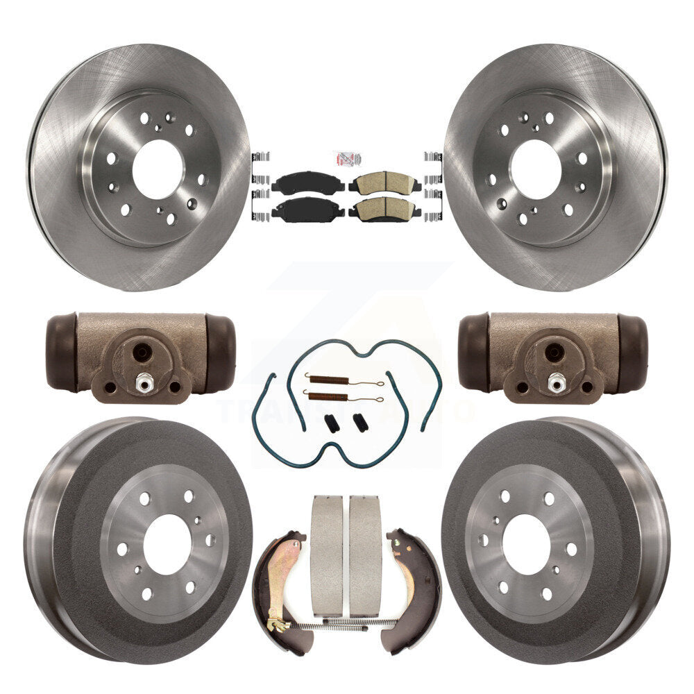 Front Rear Brake Rotor Ceramic Pad Drum Kit (9Pc) For Chevrolet Silverado 1500 GMC Sierra K8A-105628