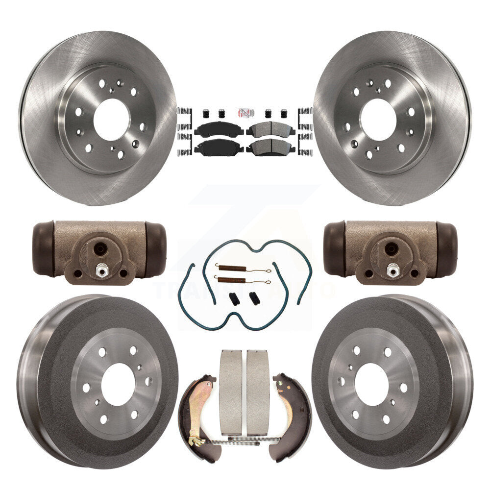 Front Rear Brake Rotors Semi-Metallic Pad Drum Kit (9Pc) For Chevrolet Silverado 1500 GMC K8A-105630