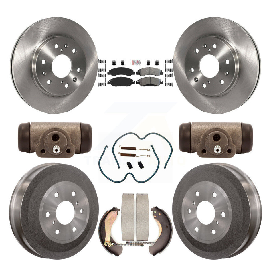 Front Rear Brake Rotors Semi-Metallic Pad Drum Kit (9Pc) For Chevrolet Silverado 1500 GMC K8A-105630