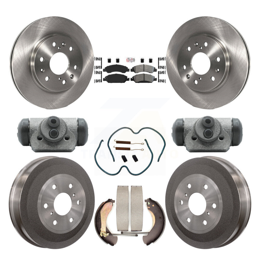 Front Rear Brake Rotors Semi-Metallic Pad Drum Kit (9Pc) For Chevrolet Silverado 1500 GMC K8A-105631