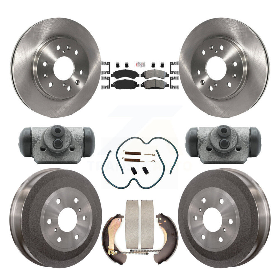 Front Rear Brake Rotors Semi-Metallic Pad Drum Kit (9Pc) For Chevrolet Silverado 1500 GMC K8A-105631