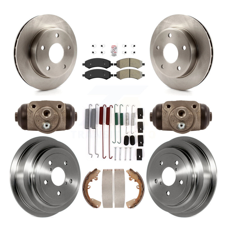 Front Rear Brake Rotor Semi-Metallic Pad & Drum Kit (9Pc) For Dakota Dodge Ram Mitsubishi K8A-105641
