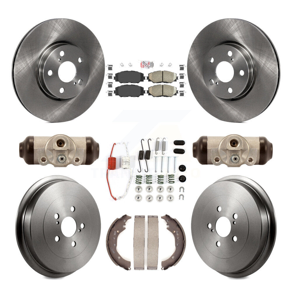 Front Rear Disc Brake Rotors Ceramic Pads And Drum Kit (9Pc) For 2009-2013 Toyota Corolla K8A-105648
