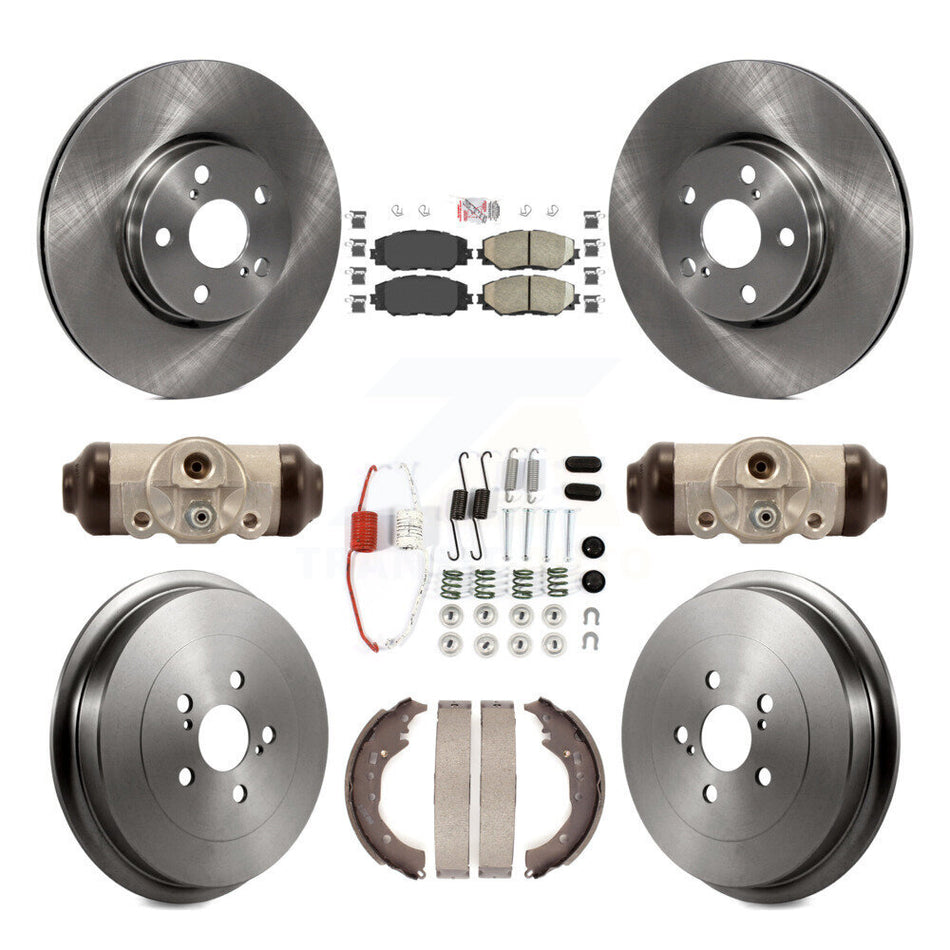 Front Rear Disc Brake Rotors Ceramic Pads And Drum Kit (9Pc) For 2009-2013 Toyota Corolla K8A-105648