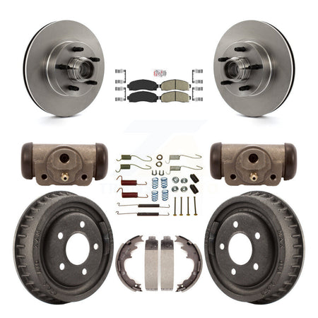 Front Rear Brake Rotor Ceramic Pad & Drum Kit (9Pc) For Ford Ranger With 9" Diameter K8A-105651