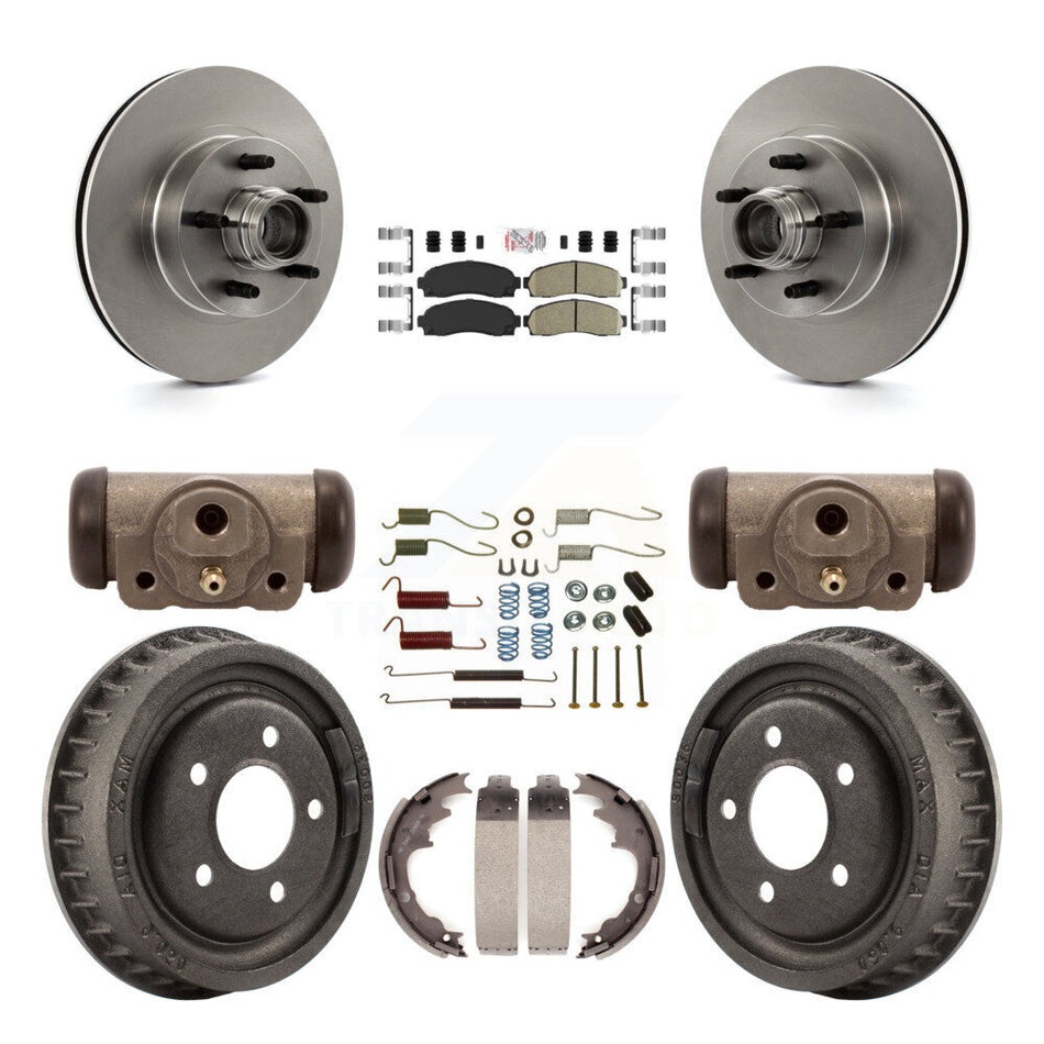 Front Rear Brake Rotor Ceramic Pad & Drum Kit (9Pc) For Ford Ranger With 9" Diameter K8A-105652