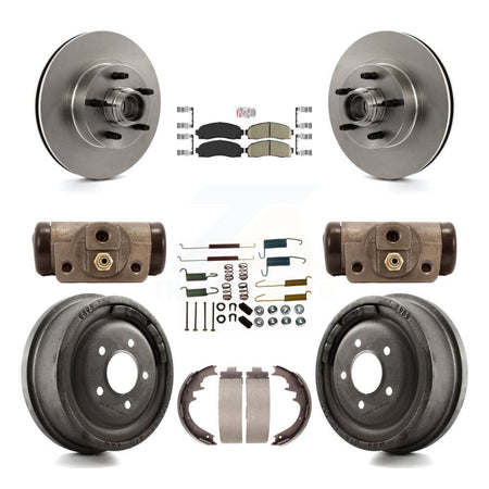 Front Rear Brake Rotors Ceramic Pad Drum Kit (9Pc) For Ford Ranger With 10" Diameter K8A-105653