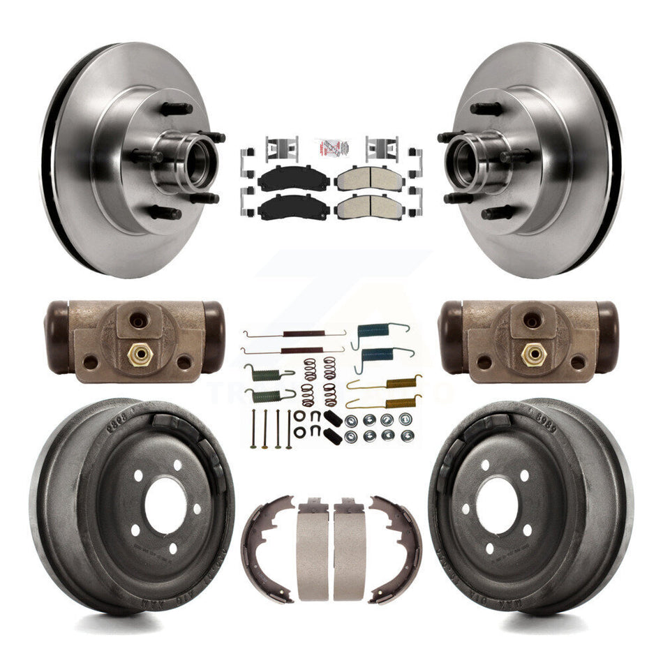 Front Rear Brake Rotor Semi-Metallic Pad Drum Kit (9Pc) For Ford Ranger Mazda B4000 B3000 K8A-105658