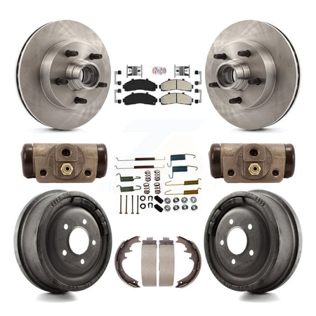 Front Rear Disc Brake Rotors Semi-Metallic Pads And Drum Kit (9Pc) For Mazda B4000 K8A-105661
