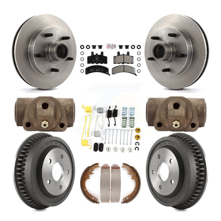 Front Rear Brake Rotors Semi-Metallic Pad Drum Kit (9Pc) For 1994-1999 Dodge Ram 1500 RWD K8A-105664
