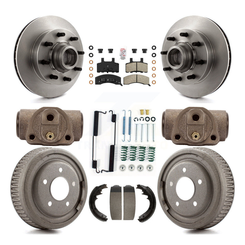 Front Rear Disc Brake Rotor Semi-Metallic Pad Drum Kit (9Pc) For Chevrolet C1500 Suburban K8A-105675