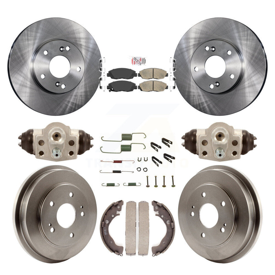 Front Rear Disc Brake Rotors Ceramic Pads And Drum Kit (9Pc) For 2011 Honda Civic GX K8A-105683