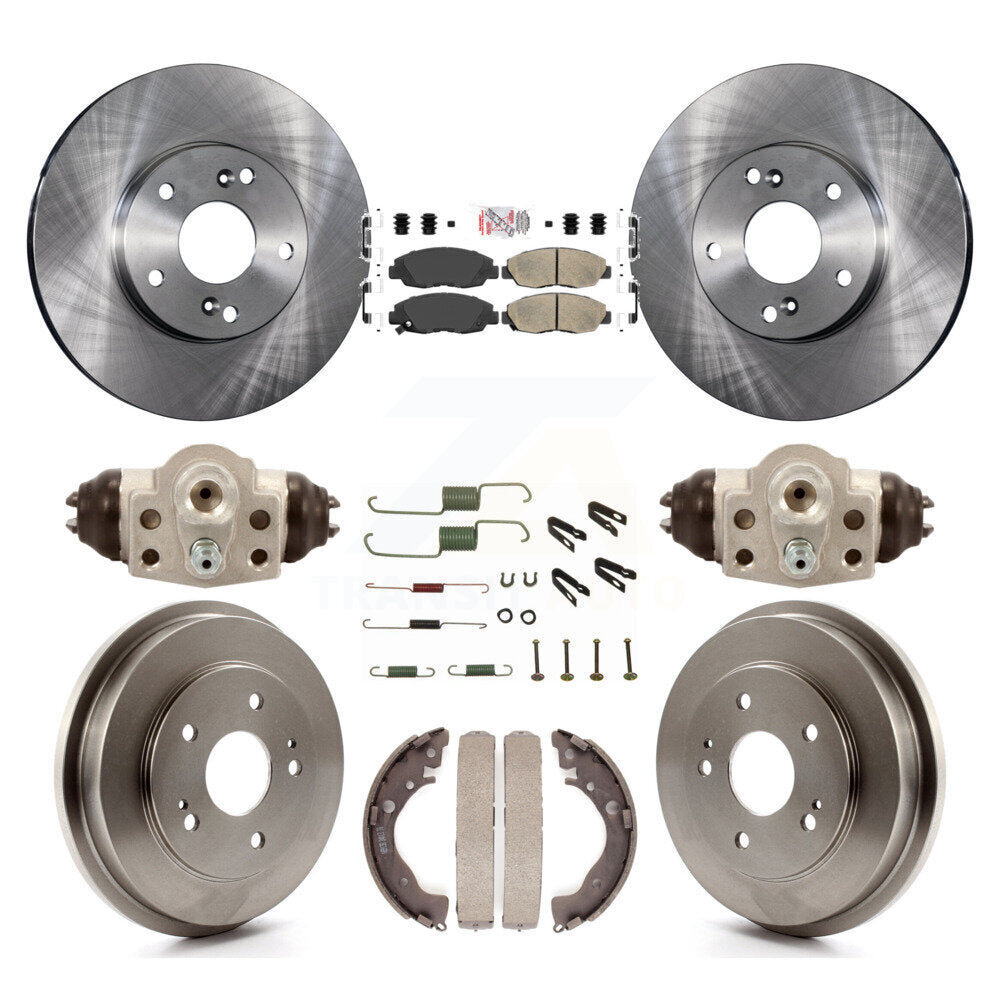 Front Rear Disc Brake Rotors Ceramic Pads And Drum Kit (9Pc) For 2011 Honda Civic GX K8A-105684
